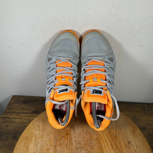Nike Vapor Court Tennis Shoes Women\'s Gray Orange Sneakers Size 8 543222-018